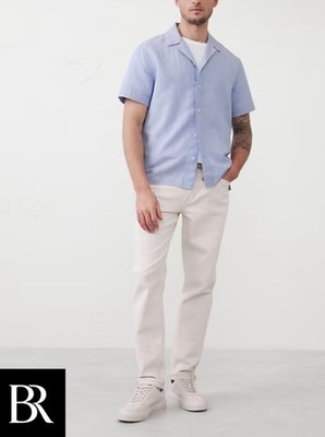 NWT BANANA REPUBLIC STANDARD-FIT LINEN-BLEND RESORT SHIRT | Size L (Large) | $75