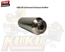 Obx B1 Universal Exhaust Muffler 2.5 Inlet 4 Tip Stainless Straight Cut Obx B1 Universal Exhaust Muffler 2.5 Inlet 4 Tip Stainless Straight Cut