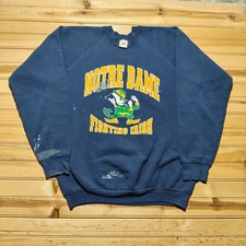 Vintage 80s Notre Dame Fighting Irish NCAA Crewneck Pullover Sweatshirt USA - XL