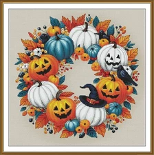 Creative Сross Stitch Embroidery Kit "Halloween wreath" Nova Sloboda