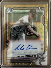MCCADE BROWN 2021 BOWMAN CHROME DRAFT 1ST GOLD WAVE AUTO /50 Q4839