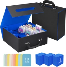 Trading Card Storage Box for Top Loader, 1800+ MTG Deck Box with Handle, Topload