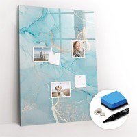 Magnettafel Glas Mit Magneten Marker Schwamm Dekorativer Marmor 70X100 Cm