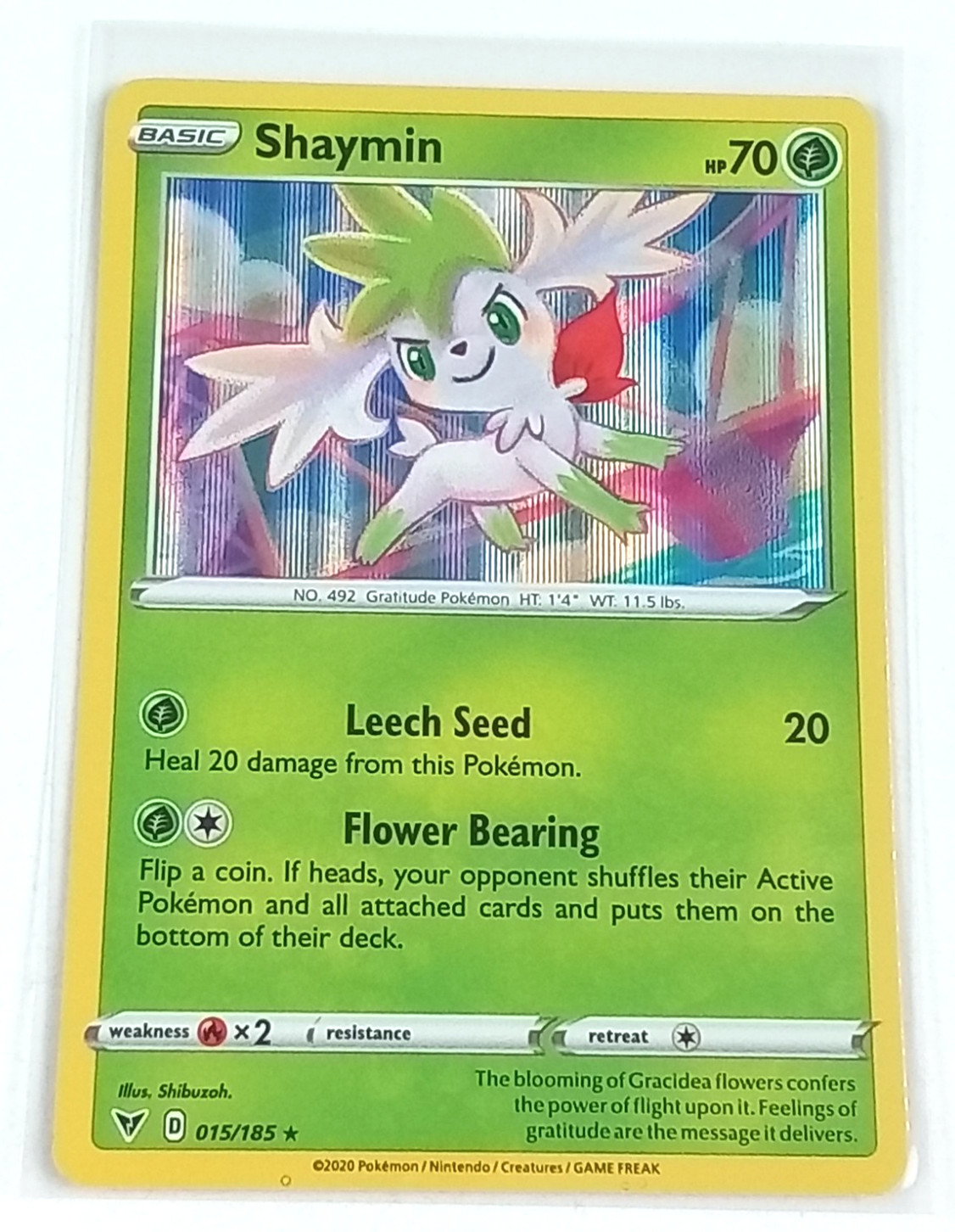 Shaymin 15/185 Vivid Voltage Holo Rare Pokémon Card 2020