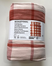 IKEA BESKSOTEMAL Duvet Cover Full /Queen and 2 pillowcases Flannel CHECKERED