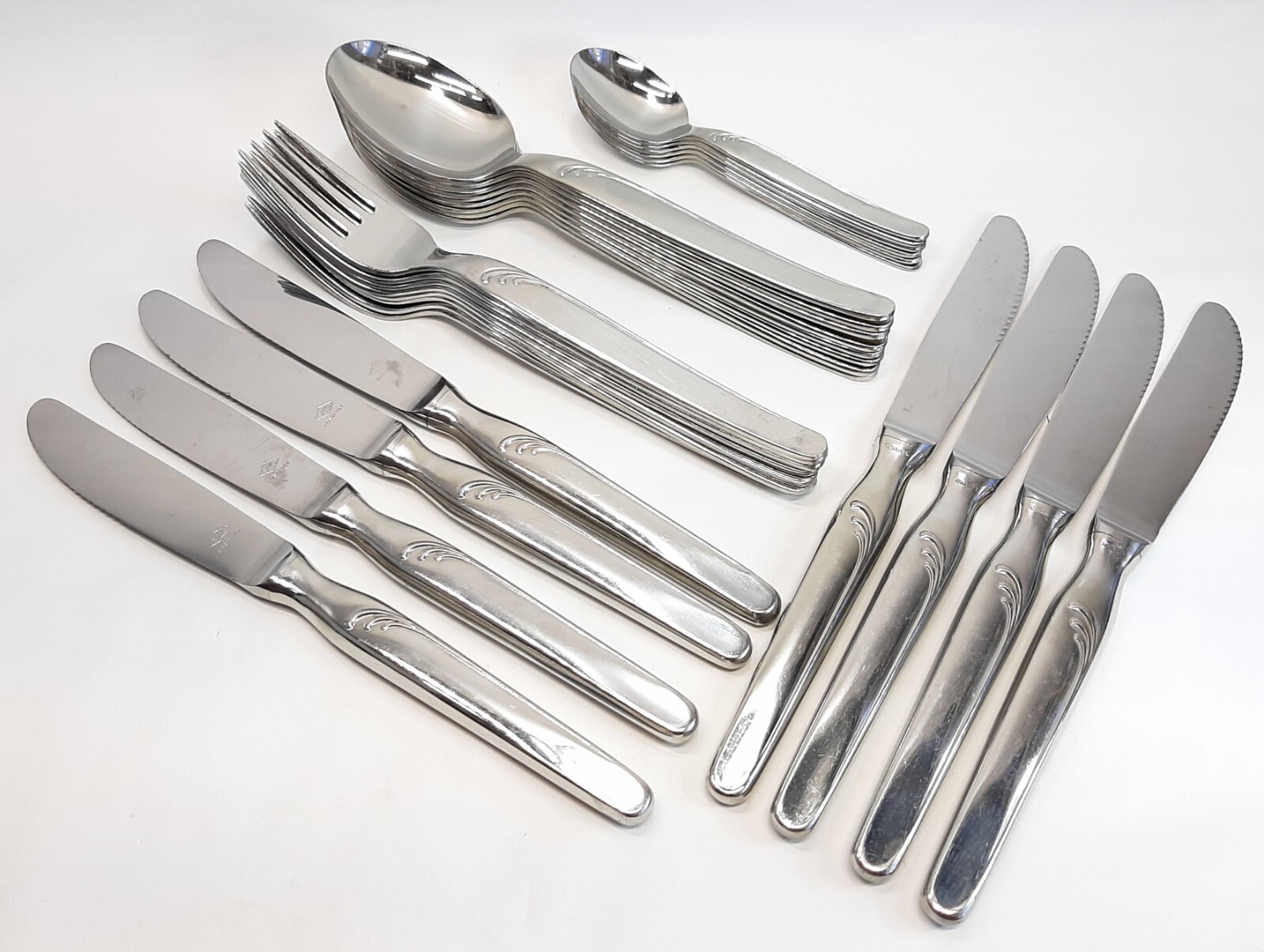 VINTAGE SMS RONEUSIL ROSTFREI GERMANY 31 PC STAINLESS FLATWARE SET