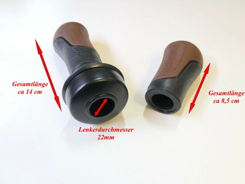 Griffe Satz Gazelle mit Klingel kurz für Nabenschaltung Nexus braun Griff - Bild 2 von 4