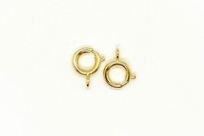 Gold Plated 9mm Spring Ring Clasp w/ Open Jump Ring, Jewelry Connector 10pcs