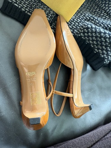 Fendi Ffold Leather Slingback Pump Women's - Picture 5 of 7