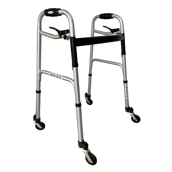 Deambulatore per anziani con quattro ruote piroettanti e quattro puntali. - Immagine 3 di 4