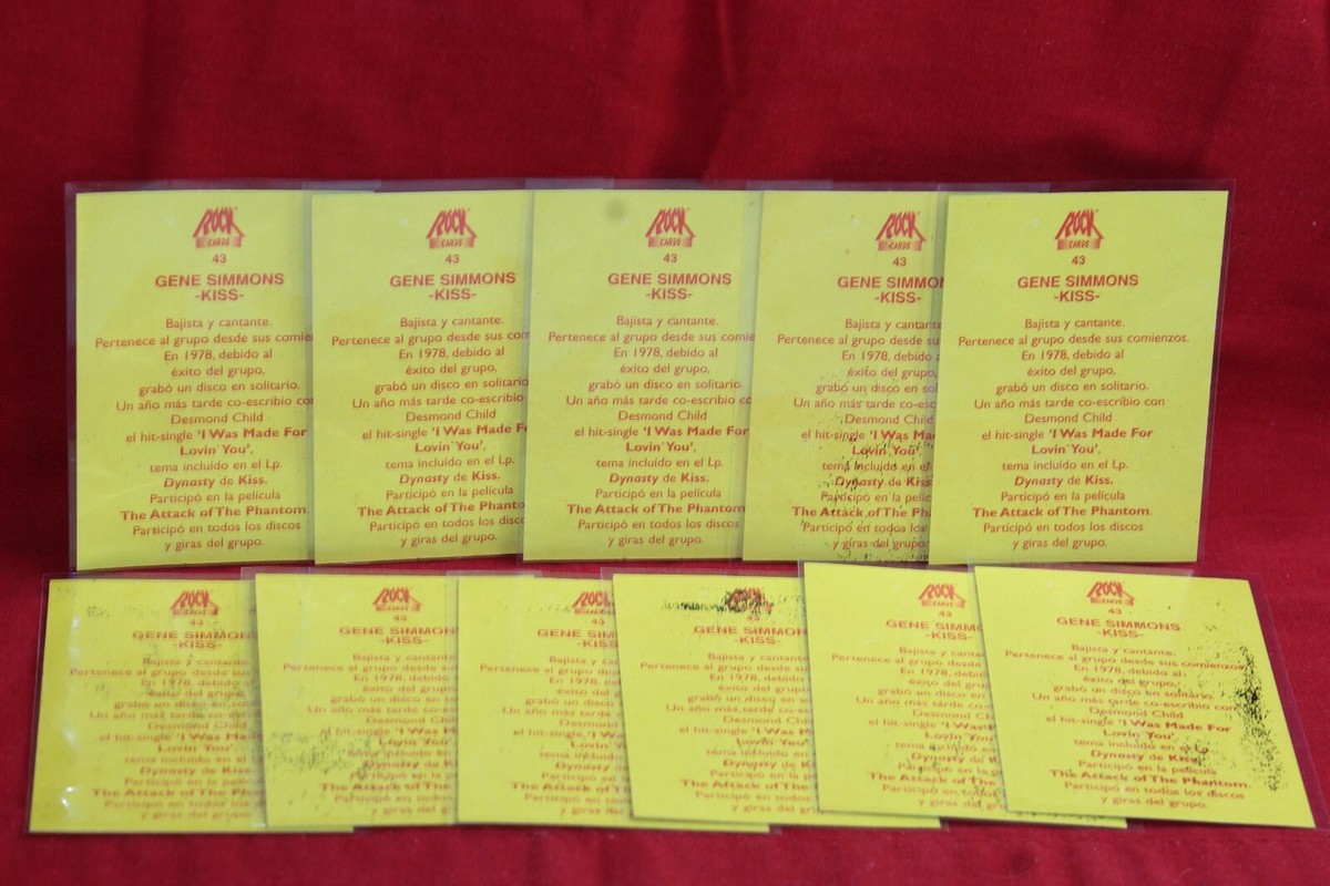 1997 Rock Cards Gene Simmons Kiss Card # 43 Argentina Ultra 1997 Rock Cards Gene Simmons Kiss Card # 43 Argentina Ultra