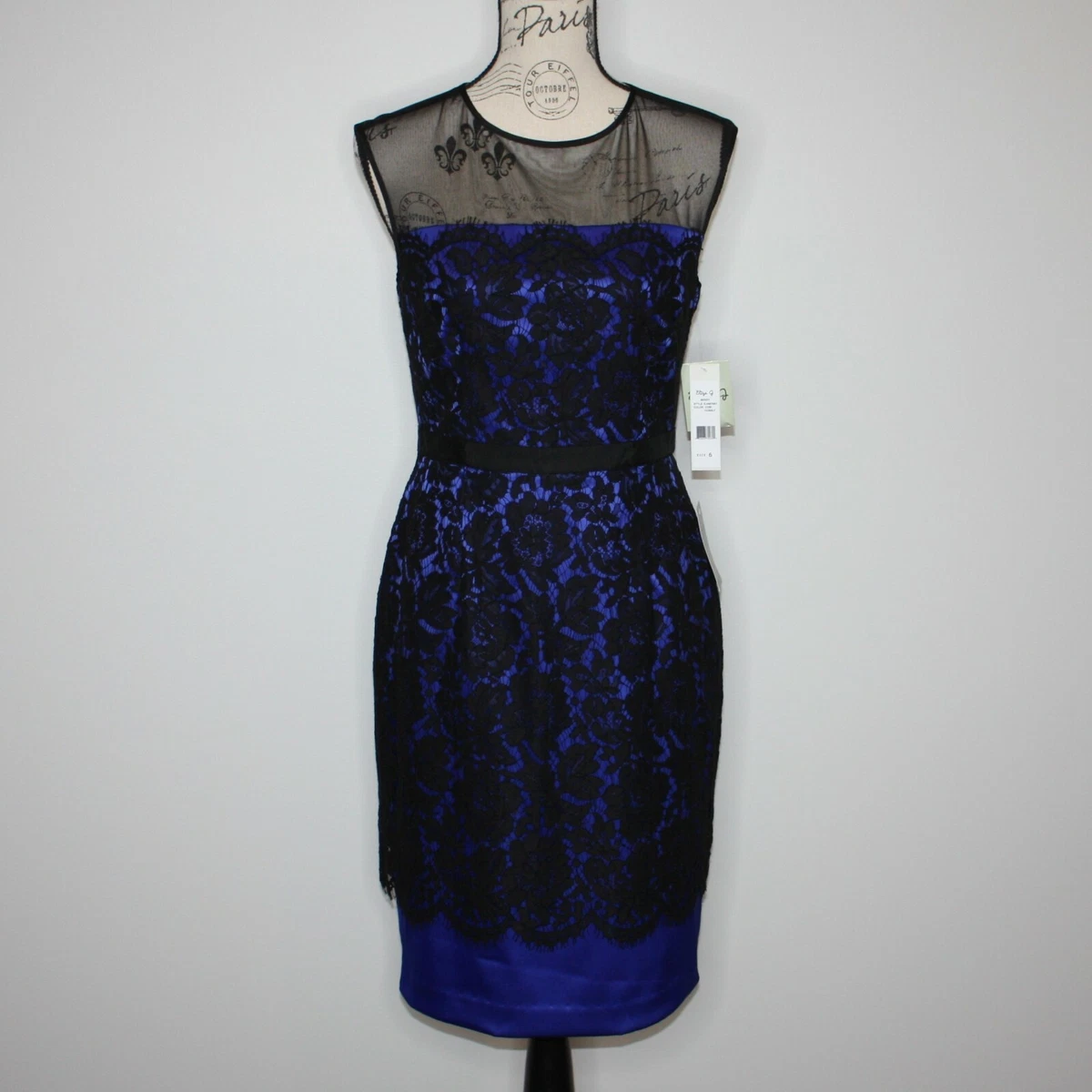 Eliza j lace top yoke sheath dress