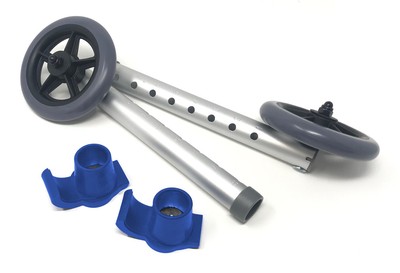 Universal 5'' Walker Wheel Kit with Heavy Duty Ski Glides - All Colors