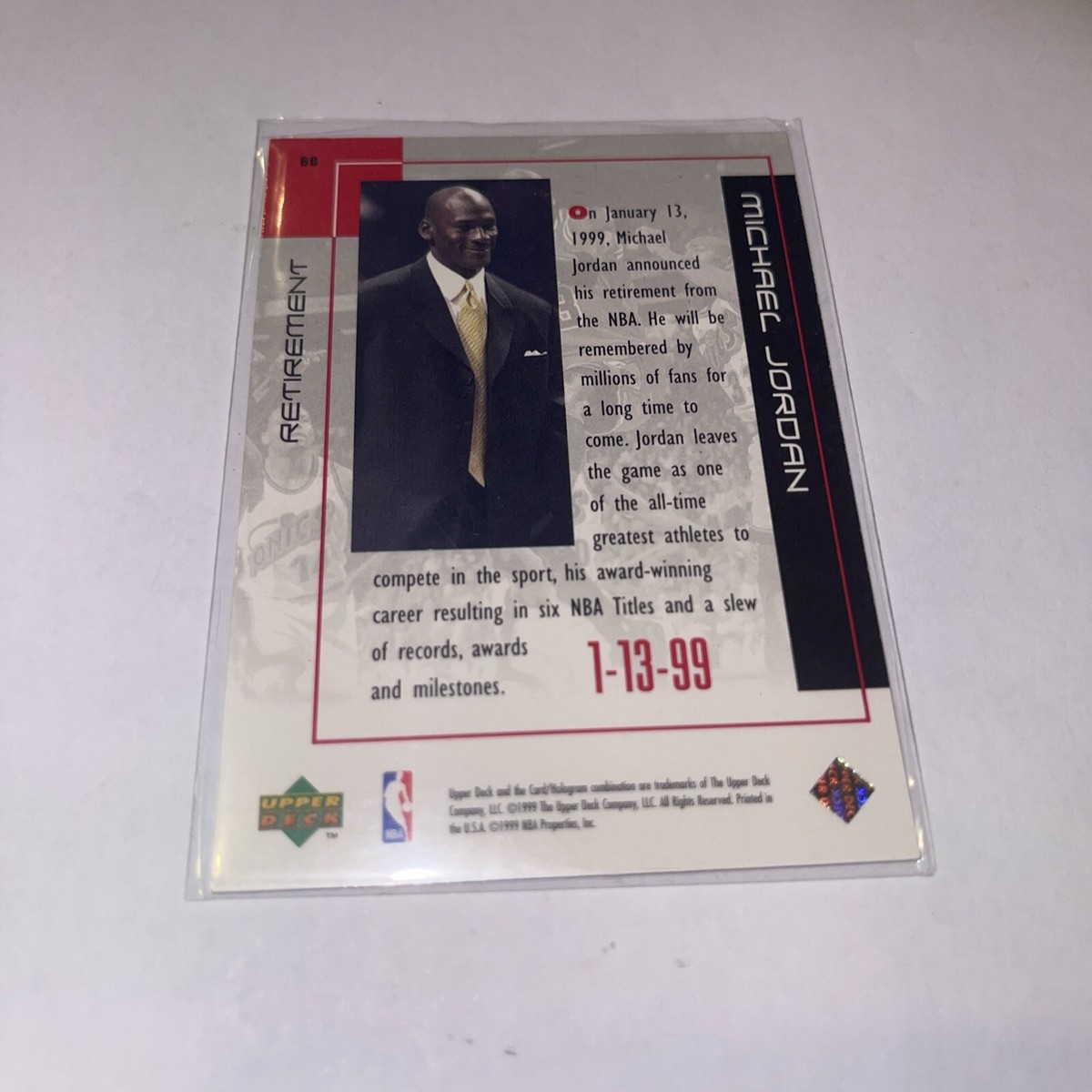 Michael Jordan 1999 Upper Deck Retirement #60 Chicago Bulls | eBay