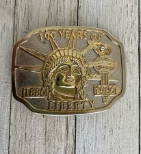 Vintage Belt Buckle 100 Years of Liberty 1886-1986 - Statue of Liberty, New York