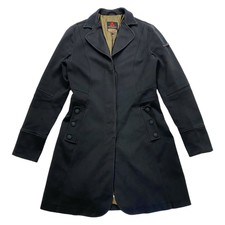 Peuterey Long Women's Overcoat | Vintage High End Luxury Designer Black Coat Vtg