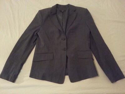 Womens Ann Taylor Wool Jacket Blazer 10 Grey Gray