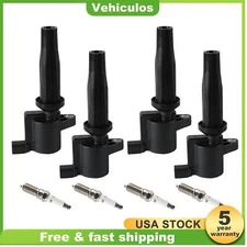 4 Ignition Coil & Spark Plug Set for 2005-2013 Ford Focus Escape FD505 2.0L 2.3L