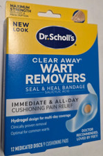 2Dr Scholl's Clear Away Wart Remover Hydrogel Bandage12medicated Discs/9Cushions