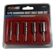 GRIP 5pc Diamond Dust Hole Saw Set Item #42037