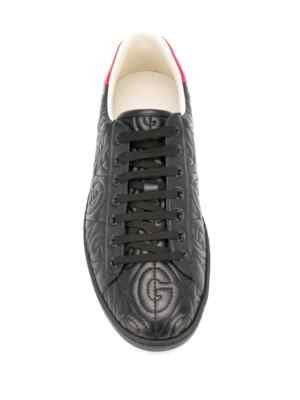 Gucci Men's Ace G Rhombus Black Fashion Sneakers Z4404 Size 7G