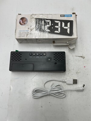 LED Clock GH0712L Digital Guard Your Sleep Black High/Low Brightness
