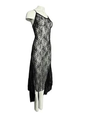 Widow Goth Sexy Lace Punk Rave Vampire Witch Midnight Hour Slip Black Dress