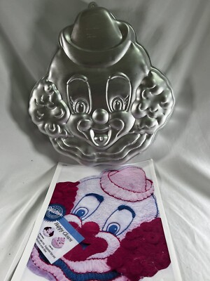 1989 Wilton Retired Happy Clown Cake Baking Pan (2105-802) with Instructions