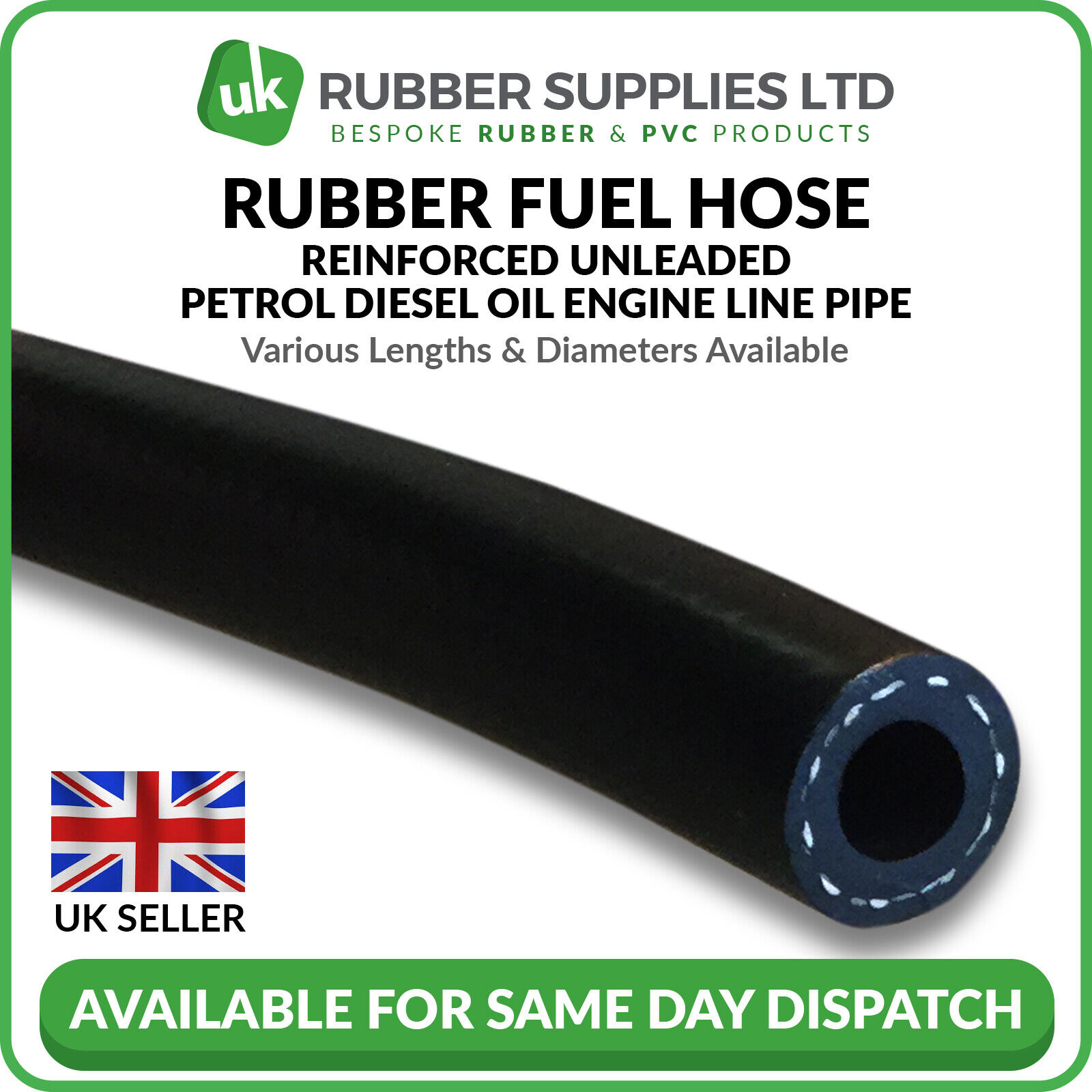 Rubber Fuel Hose Reinforced Unleaded Petrol Diesel Oil Engine Line Pipe Blk E10 Natychmiastowa dostawa w zwykłym sklepie