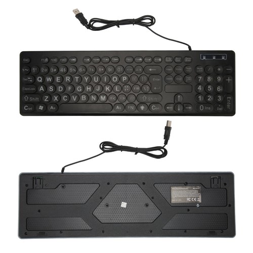 Backlit Large Print Keyboard Light Up Keyboard USB Wired Lighted GHB - Picture 5 of 23