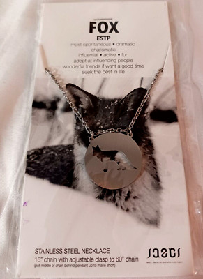 FOX SPIRIT ANIMAL STAINLESS STEEL NECKLACE (16''-60'')