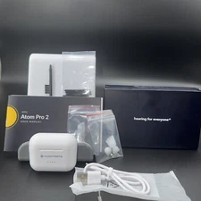 Audien Atom Pro 2 Beige White Rechargeable OTC Hearing Aids With Manual