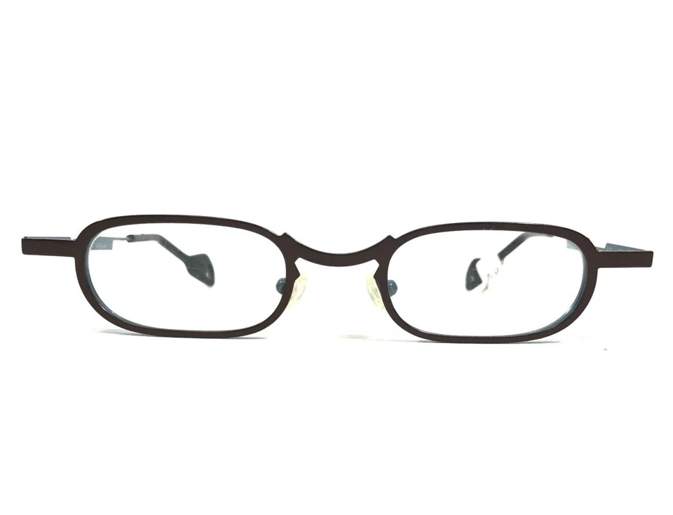 Anne et Valentin Eyeglasses Frames B07 TEMPA Shiny Brown Blue Oval 43-21-135 - Image 2 of 4