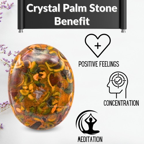 Piedra de palma de cristal de jaspe de frutas - Imagen 7 de 11