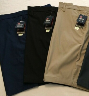 NWT Swiss Tech SwissTech Performance Shorts 9'' I. UPF30 - Zip Pocket Stretch Dry