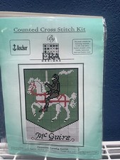COUNTED CROSS STITCH KIT ERA DESIGN 2000 MCGUIRE IRISH COAT OF ARM ANCHOR 14 HPI