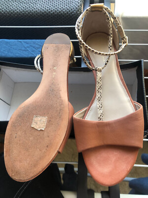 Elie Tahari Sandalen braun nude edel elegant schlangenprint so schön 38 gr. 5