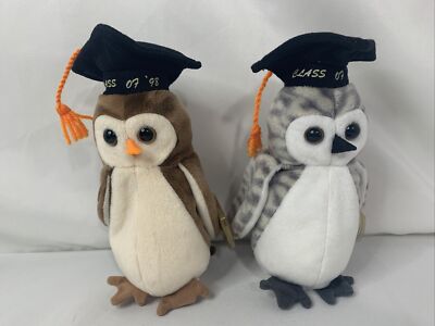 Ty Beanie Babies Graduation Wise Owl Showing Wisdom Plush
