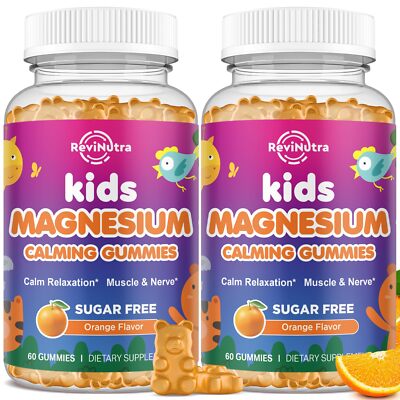 2 Pack Calm Magnesium Gummies for Kids - Magnesium Glycinate Supplement for S...
