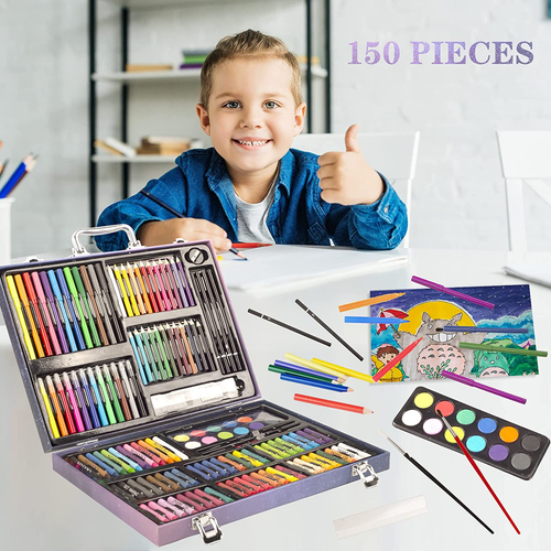 150PC Art Set with Sketch Book, Coloring Art Kit Drawing Art Supplies Case, Mark - Picture 6 of 12