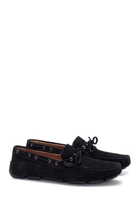 Men's Black Suede Loafer Real Leather Shoes Derimod from Turkey