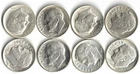 Lot of (8) Roosevelt Dimes 90% Silver Dates 50's & 60's   [55]