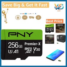 Premier-X 256GB MicroSDXC U3 V30 A1 Flash Card with SD Adapter New