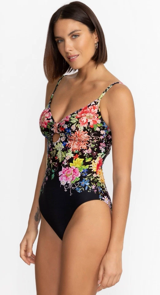 Maiô Johnny Was Metalli Notte buraco na fechadura peça única tamanho XS novo com etiquetas floral - Imagem 2 de 4