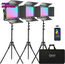 GVM 65W RGB Video Light with Bluetooth Control 1300D LED Video Lighting Kit NEW