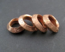 Copper Ethiopian Wollo Rings 18mm Set of 4 African Large Hole Handmade