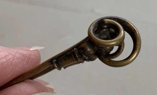 Antique Victorian Hair Ornament Japanese Kanzashi Brass Repousse Ornate - Picture 6 of 9