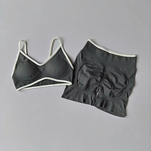 Fitness Suit, Women's Suspender, Contrasting Color Bra, Sports Shock-absorbing S - Picture 13 of 21