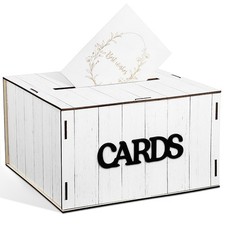 Rustic White Wooden Wedding Card Box Gift Money Holder For Party Reception