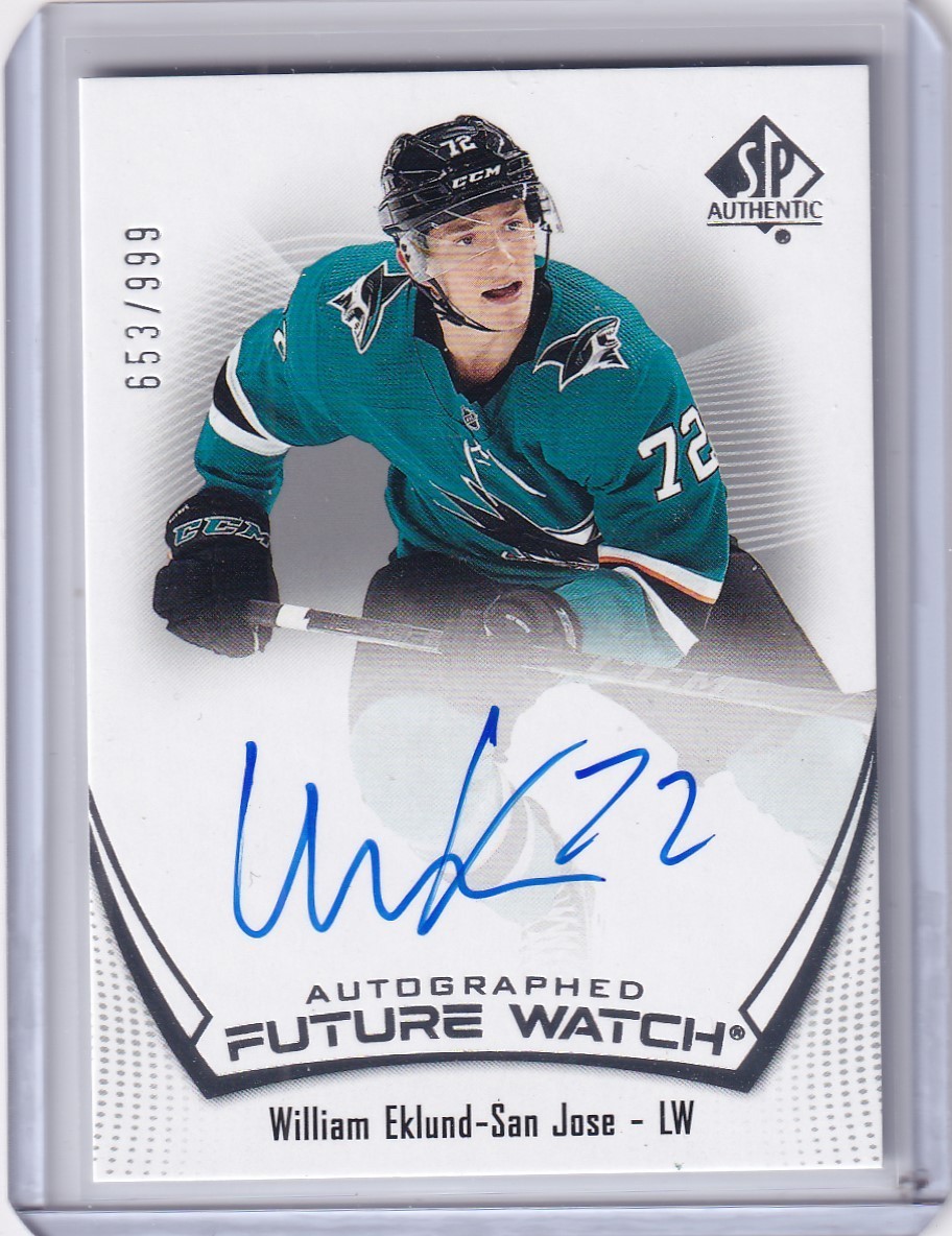 2021-22 SP Authentic Hockey William Eklund Future Watch Auto #653/999